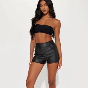 FashionNova leather shorts